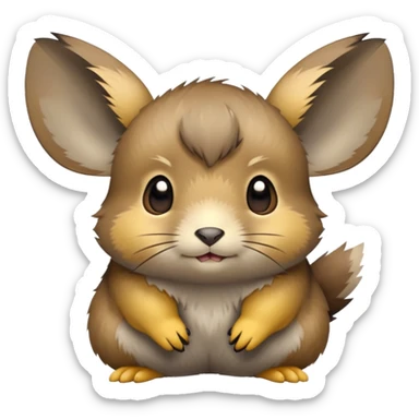 Pika animal with grayish brown fur no spots  sticker