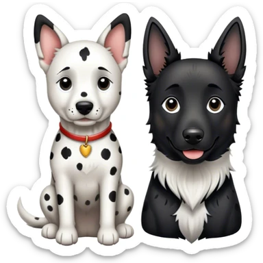 Dalmatian and Belgium shepherd  sticker
