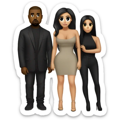 Kanye West with Kim kardashian sticker