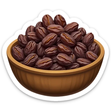 dried raisins in a bowl sticker