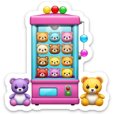 Claw machine with toys sticker