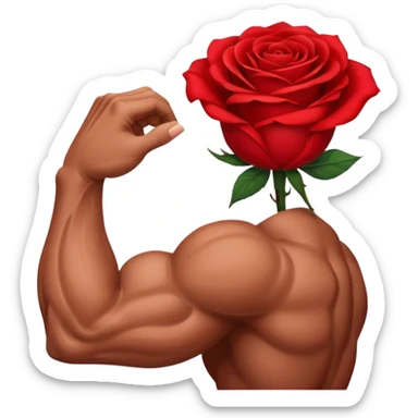 muscle arm with flower sticker