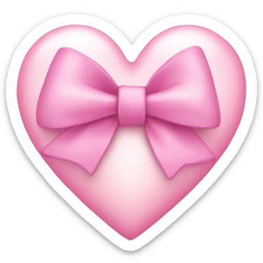 Pink light heart with bow sticker