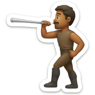 men taking a macebell sticker