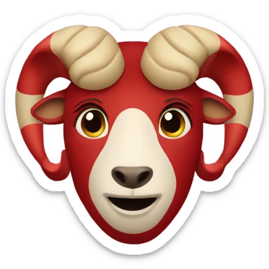 Red Aries zodiac symbol  sticker