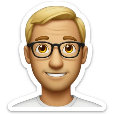 A man in glasses With freckles with receding hairline who loves theater Boring guy sticker