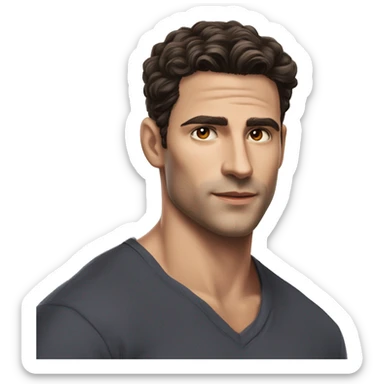 Manu Ríos is a 6-foot-tall Spanish actor and model with a lean, athletic build. fair caucasian white skin, dark brown short hair, striking hazel eyes, sharp jawline, high cheekbones, full lips, boyish charm sticker