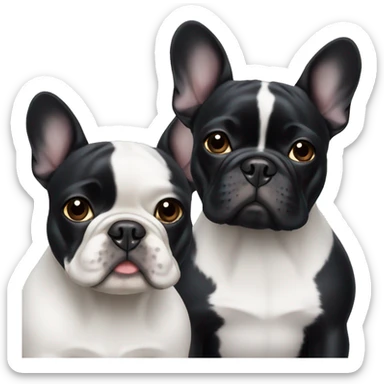 two black french bulldogs sticker