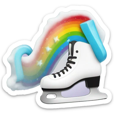 Ice skates and rainbow sticker