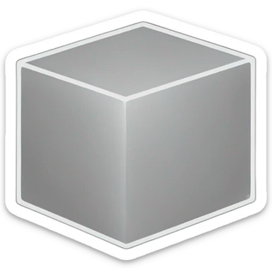 White Outline of a cube with a black background sticker