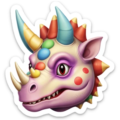 triceratops clown sticker