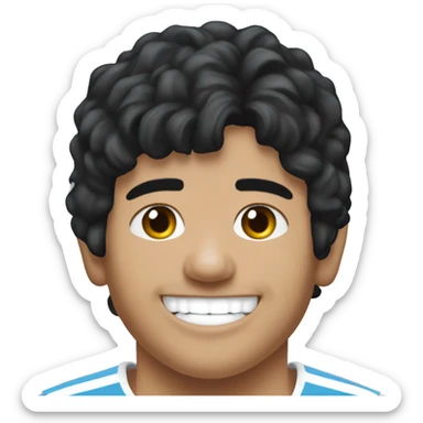 maradona argentina young smile sticker