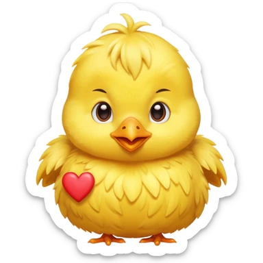 Pollito con corazones  sticker