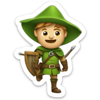 robin hood, apple sticker