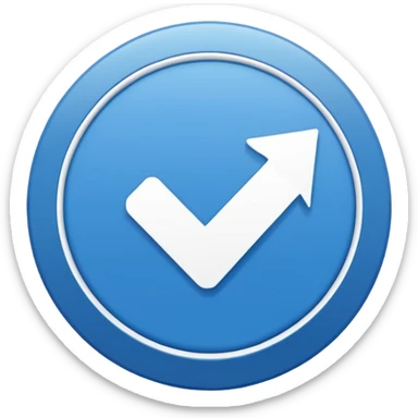 instagram verified badge emoji, blue circle, white check mark, flat design, minimal, official instagram style, no text sticker