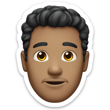 man, red t-shirt, black hair, light skin, blue eyes sticker