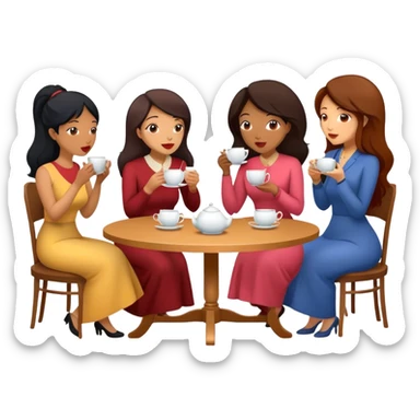 Tea-time-gossip sticker