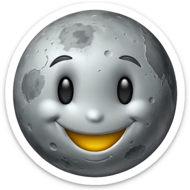 planet mercury smiley face sticker