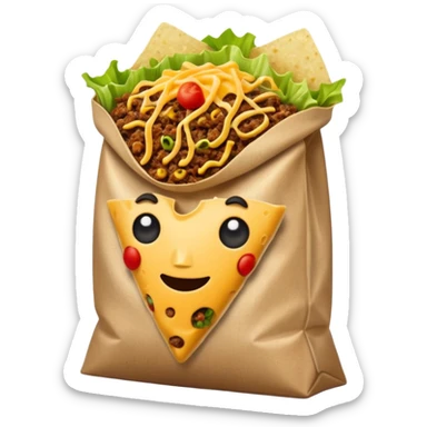 Walking taco sticker