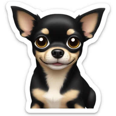 Black chihuahua with beige paws sticker
