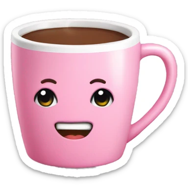 hot chocolate in pink mug sticker