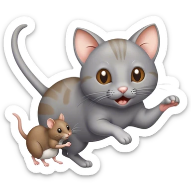 Cat and mouse  sticker