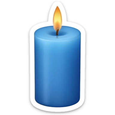 Decorative Wax Candle blue  sticker