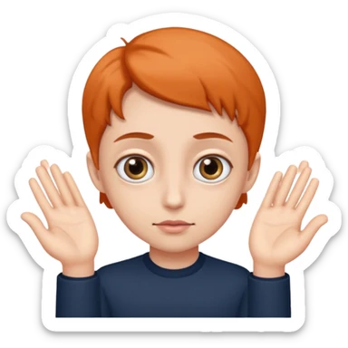 big eyes hands on one side  sticker