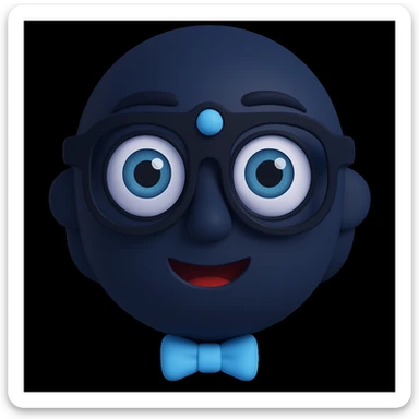 An eye doctor emoji in 3d-emoji style with a navy color sticker