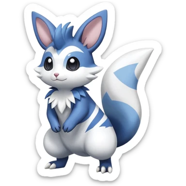 Shiny Furret-Minccino-Meowstic-Zangoose-Hybrid (Full body) sticker