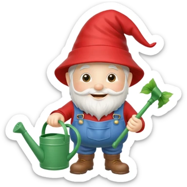 gardening gnome sticker