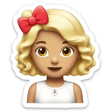 Chica blanca, con cabello rojo y una hello kitty en la mano sticker