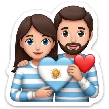 pareja argentina de hombre y mujer enamorados sticker