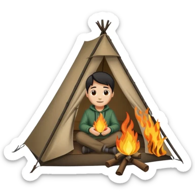 night camping sticker