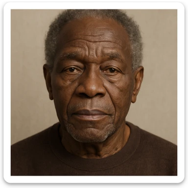 portrait of a Black elderly person, neutral background sticker