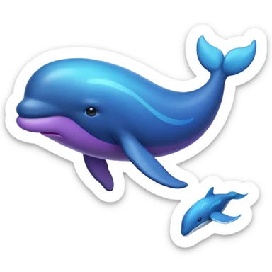 Create a single emoji of a Nebula Whale in full body, shown at a slight side angle in a natural, characteristic pose sticker