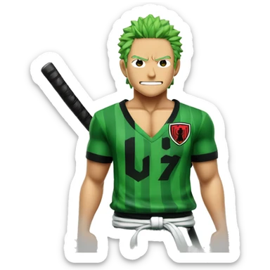 Zoro One Piece, with the Flamengo football team shirt. sticker