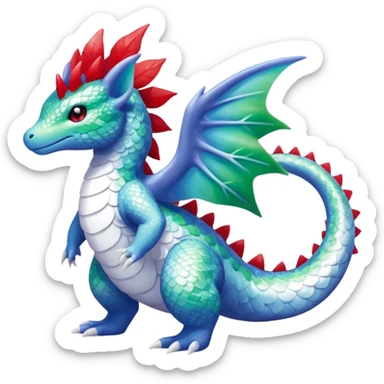 Shiny Sparkly beautiful gorgeous ethereal Scaley Exotic Shaymin-Salandit-Aurorus-Dragonair-Fakémon-hybrid-creature (full body) sticker