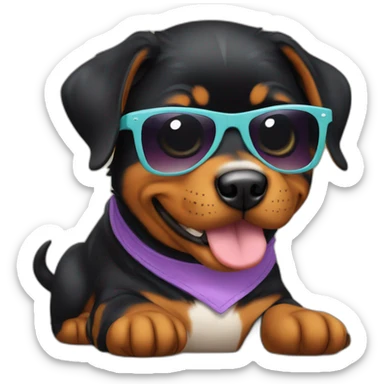 Baby Rottweiller with sunglases sticker