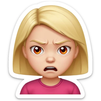 Angry little girl sticker