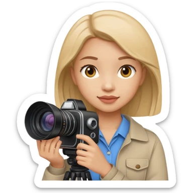 one girl from media production company create a photo sticker