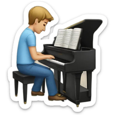play the piano sticker