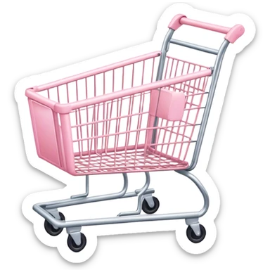 Pale pink empty shopping cart sticker
