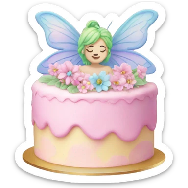 Fairy pastel cake sticker