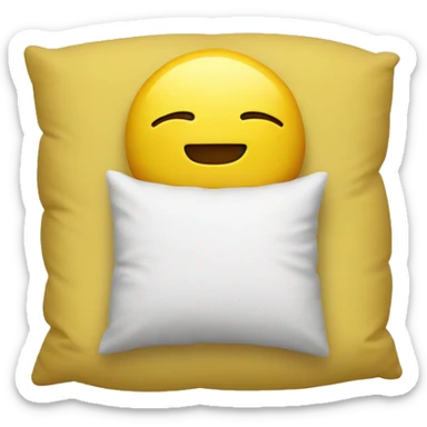 yellow emoji man with pillow head in pajamas sticker