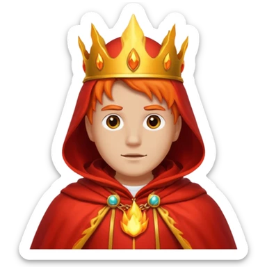 Fire King – flame crown + scarlet cloak sticker