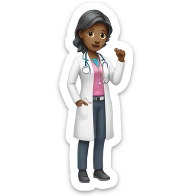 Female doctor wearing pink stetoscope sticker