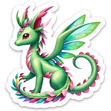 Shiny Exotic Flygon-Sylveon-Shaymin-Meganium-Hybrid-Creature sticker