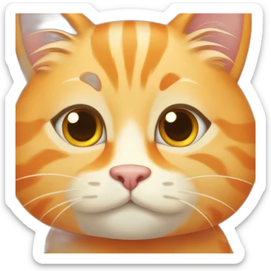 Completely orange cream cat sticker
