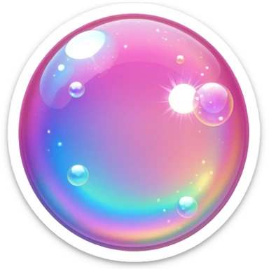 pink sparkling shiny bubble sticker